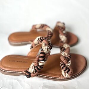 Lucky Brand Women's Kabrina Braided Flat Slide Sandals Size 8.5